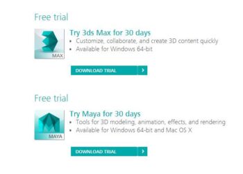 3DS Max and Maya 2016 trial versions available