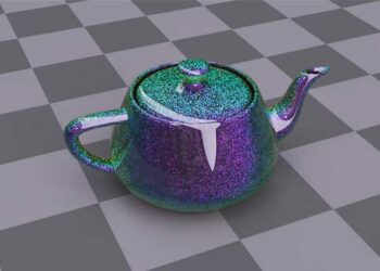 Iridescent glitter material tests