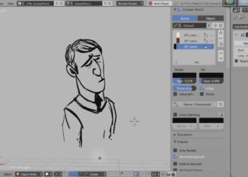 Grease Pencil animated strokes with Blender