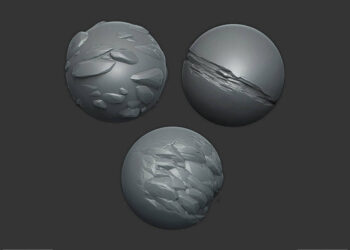 Free stylized rock ZBrush brushes