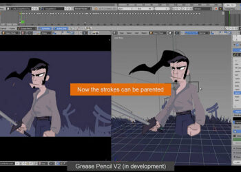 Grease Pencil v2 preview – “Fude Samurai” fan art recreation