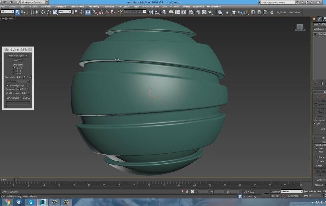 Smooth Boolean tool in development