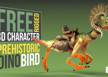 Free rigged dinosaur character for 3DS Max