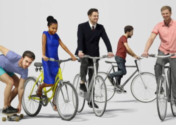Gobo tree release cyclist 3D people