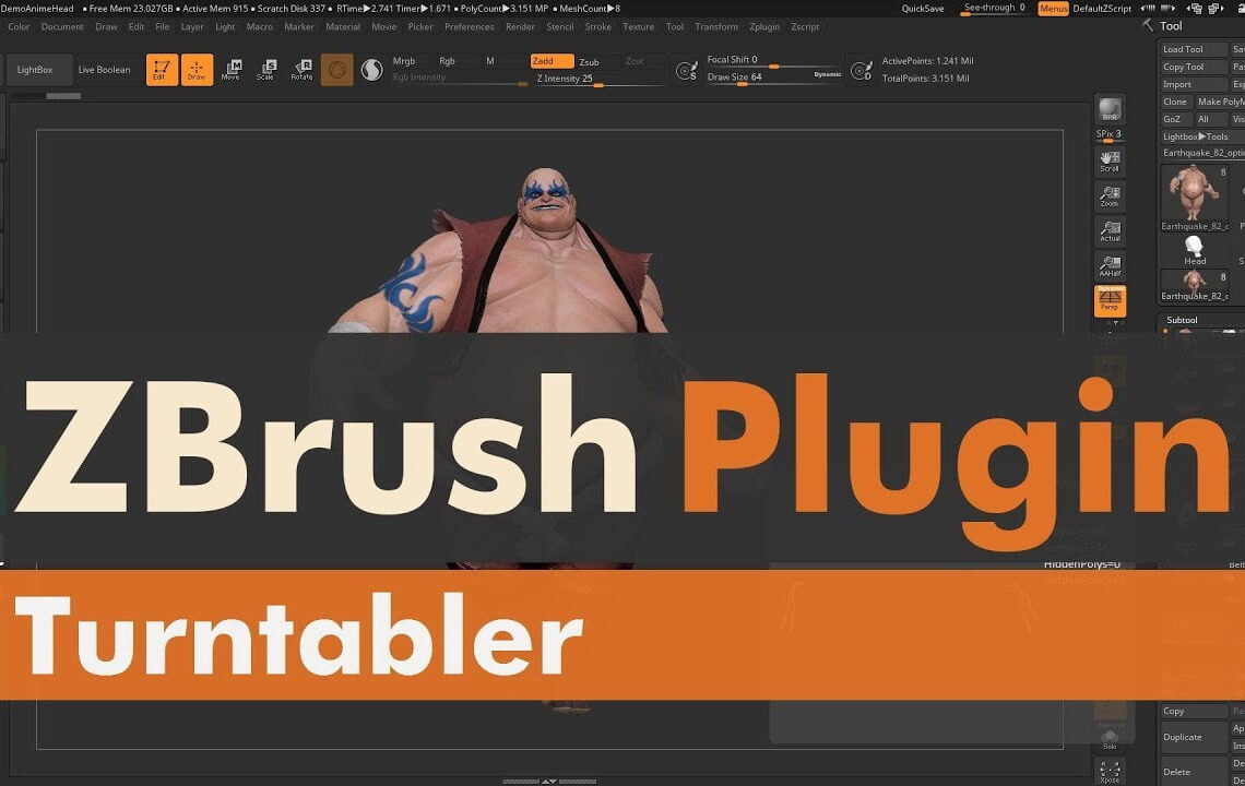 ZBrush Turntabler, Keyshot Scale Sender and IMM Draw size tutorials