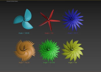 Planar Phyllotaxy Model with 3DS Max and PFlow