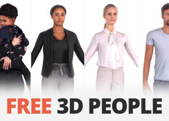 Four free 3D people