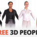 Four free 3D people