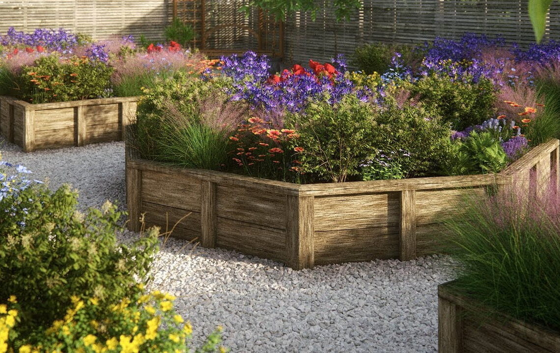Creating raised flower beds with RailClone and Forest Pack