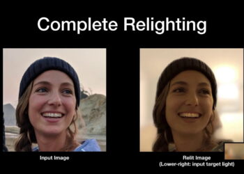 Relighting portraits using a neural network