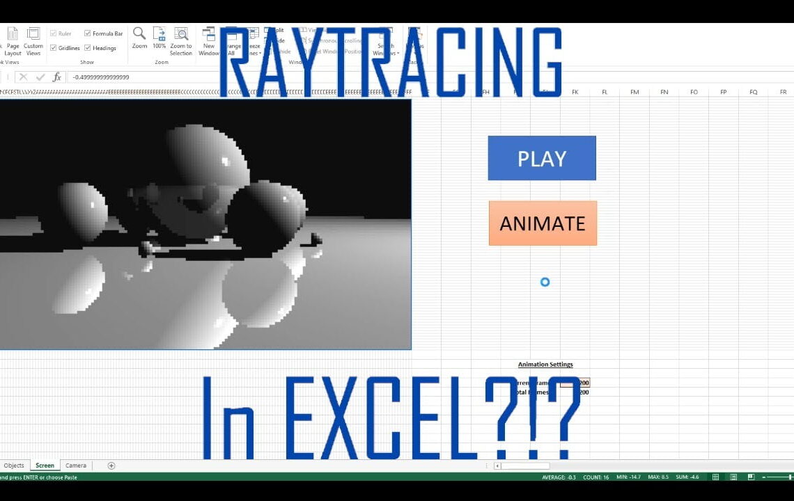 Ray-tracing in Excel