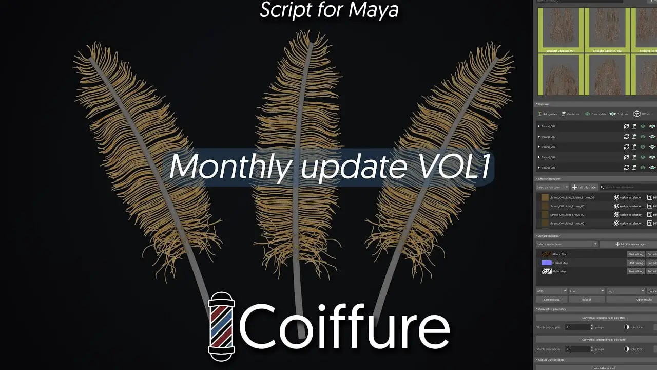 Coiffure 1.1 for Maya released - CGPress