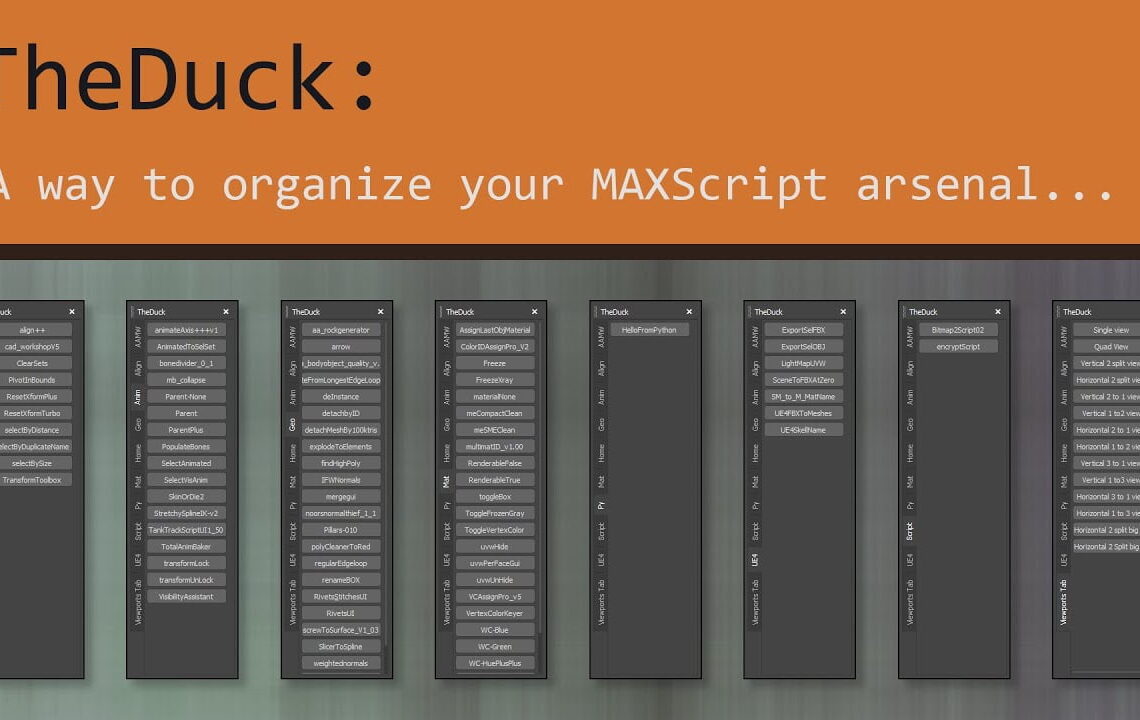 TheDuck 3ds Max script organiser