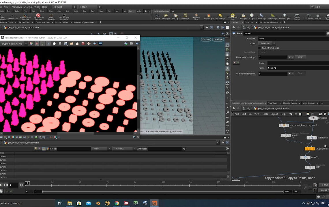 Setting up Cryptomatte for instancing with V-Ray in Houdini