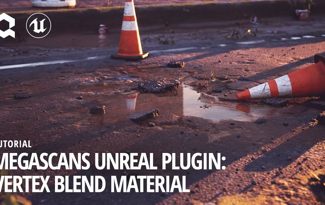 Megascans plugin for Unreal updated with a revamped vertex blend material