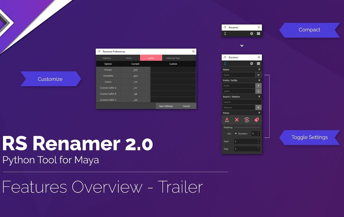 Renamer 2.0 for Maya