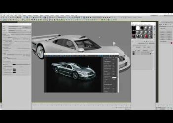 Scene lighting in 3ds Max using Gradient Ramps and focused lights