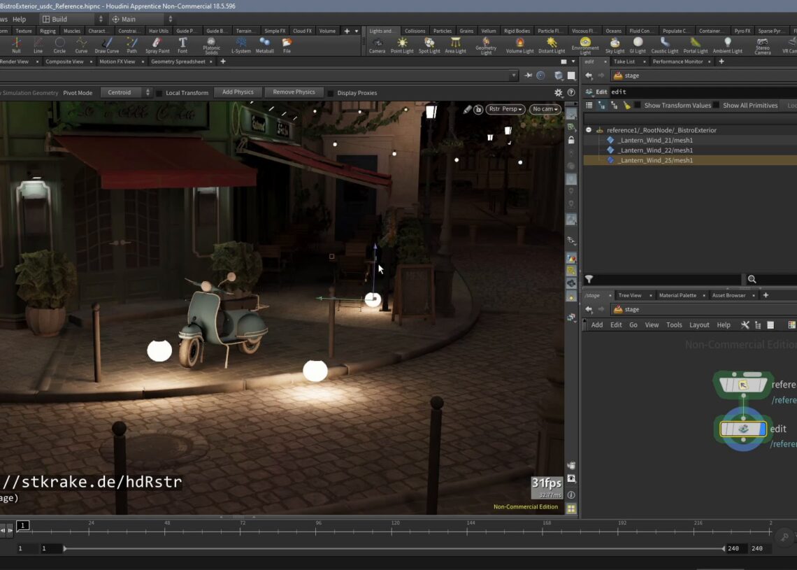 HdRstr – real time lighting with thousands of lights in Houdini