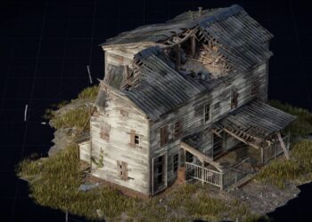 Abandoned house generator using Blender Geometry Nodes