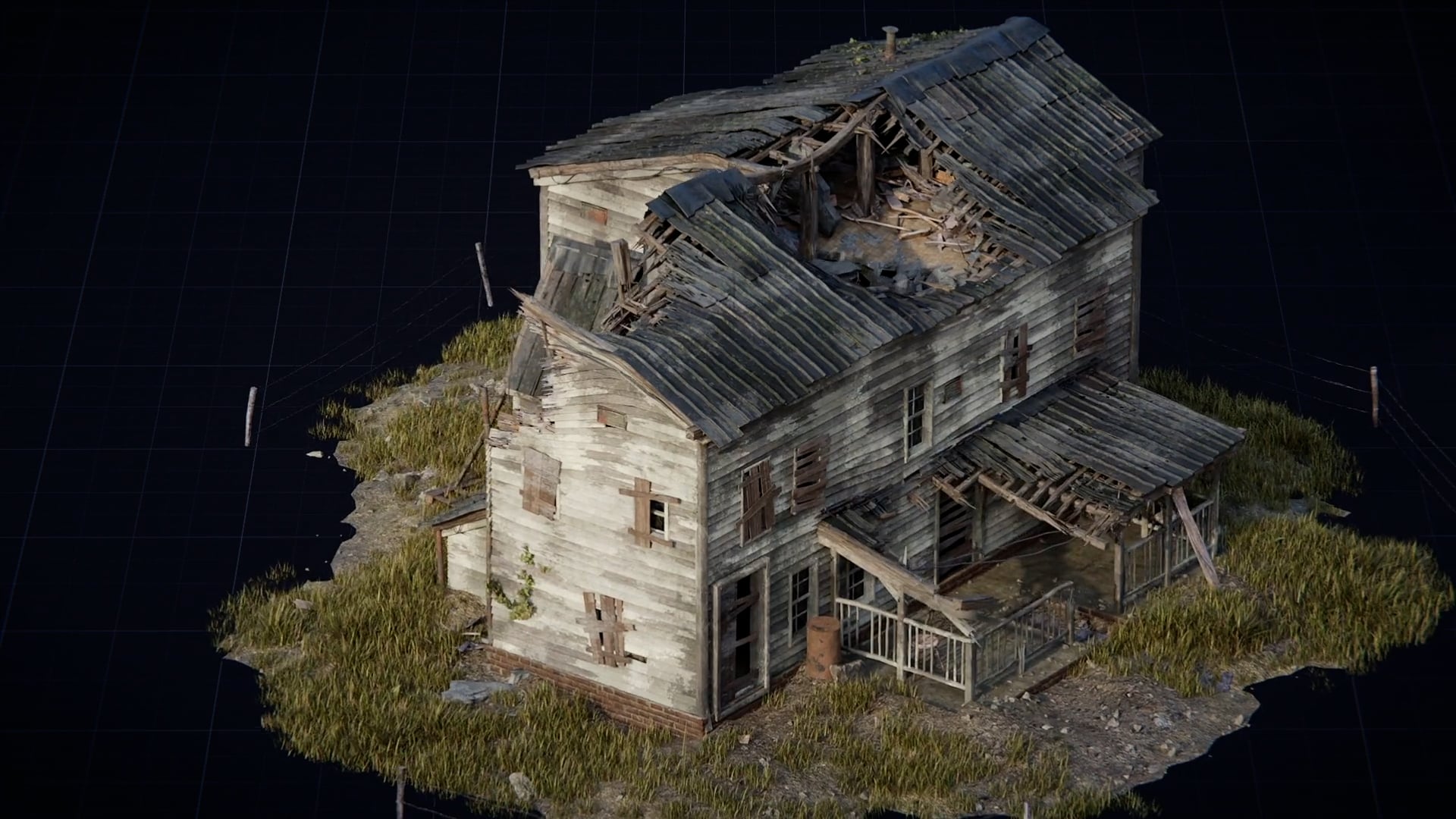 Ved drivhus rendering Abandoned house generator using Blender Geometry Nodes - CGPress
