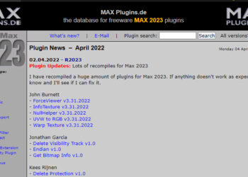 Maxplugins.de recompiles over 150 free plugins for 3ds Max 2023