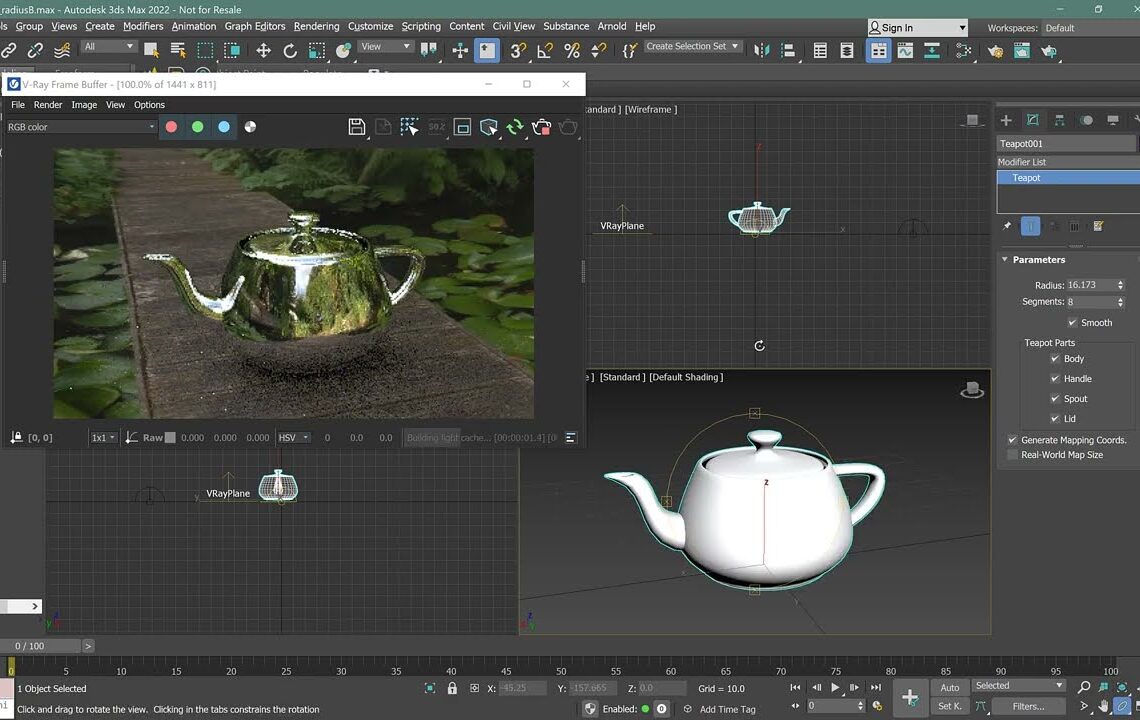 WIP preview of V-Ray dome light using finite size