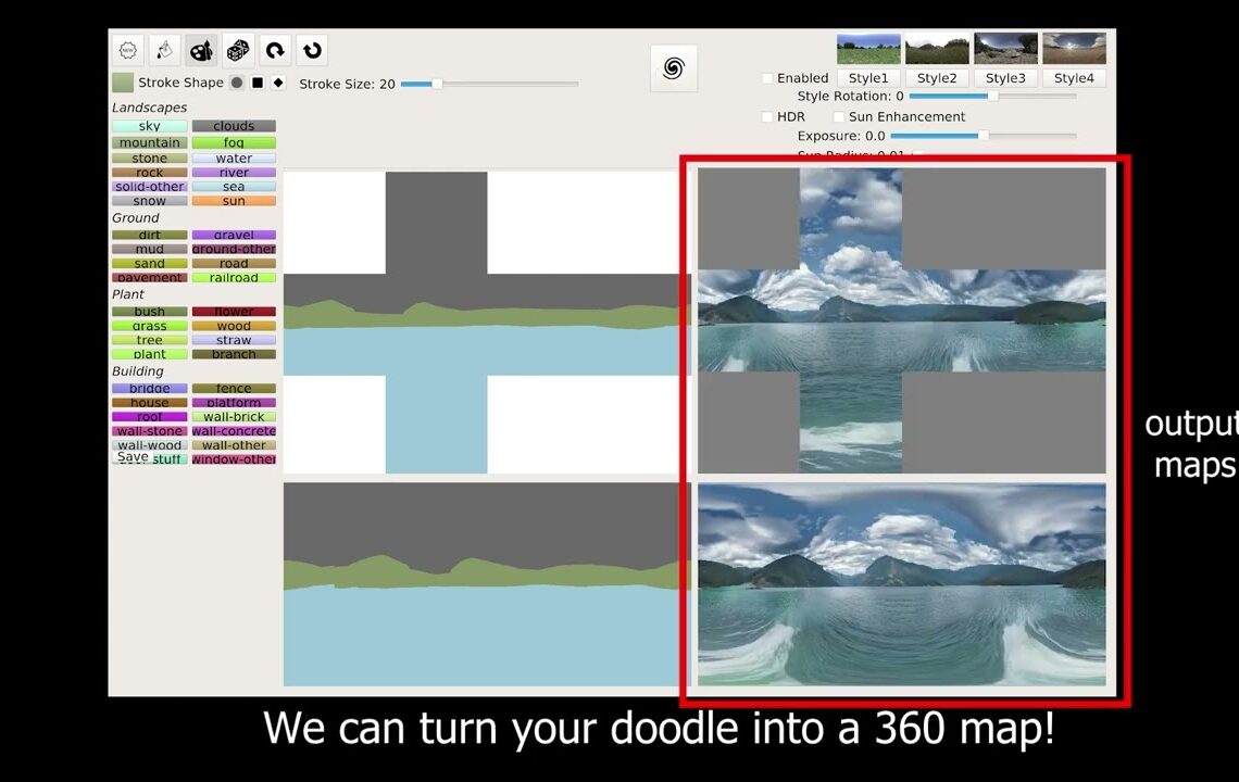 GauGAN 360 – ai powered environment maps