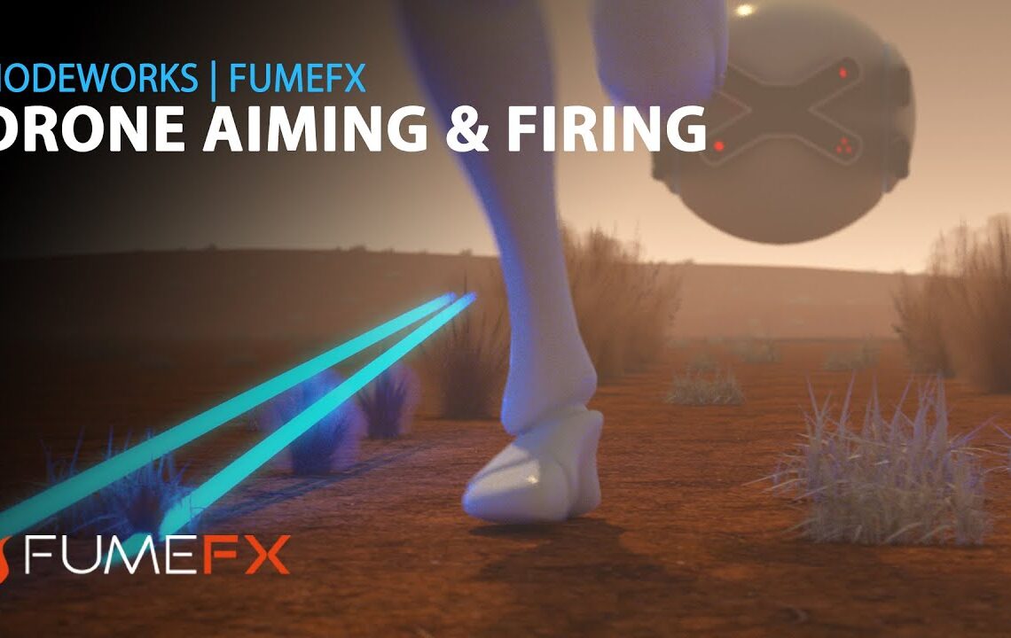 FumeFX drone aiming and firing tutorial for 3ds Max and Arnold