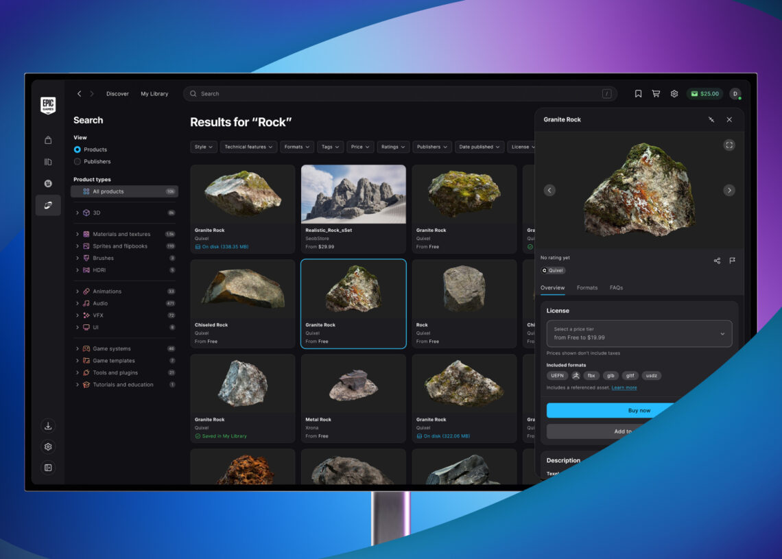 Epic Games adds Fab to its launcher with Quixel Bridge features