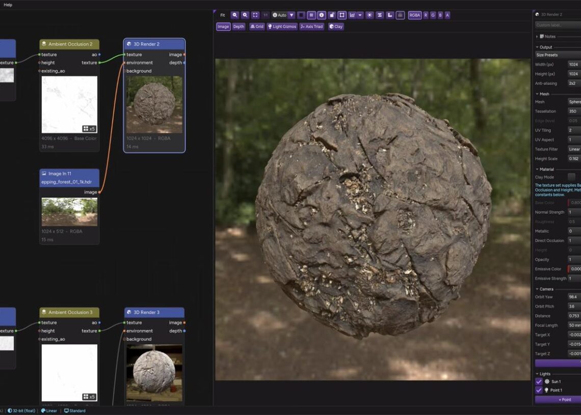 ArcBrush 1.7 brings materials lit in 3D, depth of field and Pixel Art editor